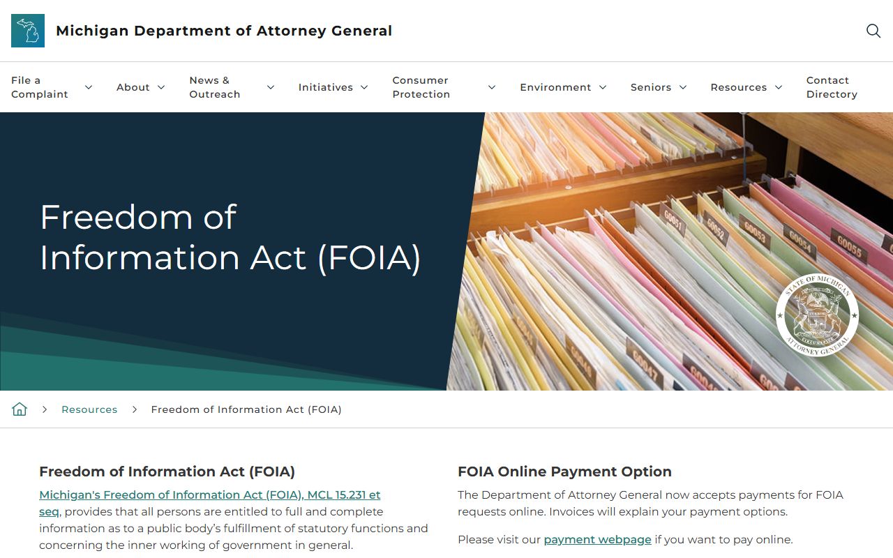 Luce County Clerk of Court records and Michigan Attorney General FOIA guidance