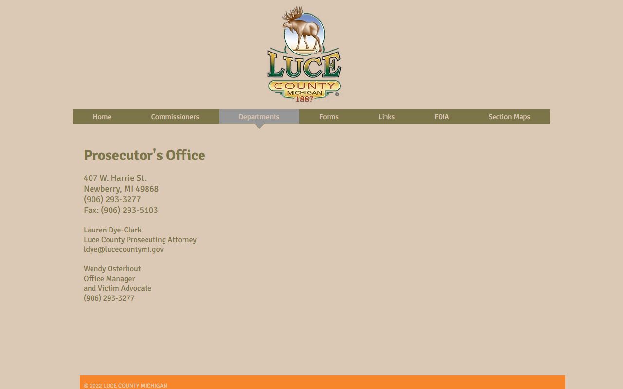 Luce County arrest records prosecutor charging office