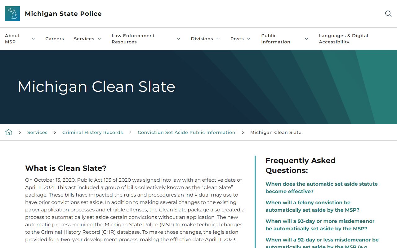 Luce County criminal court records Michigan Clean Slate automatic set-aside