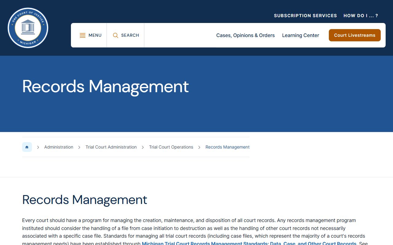 Luce County court records management and public access rules