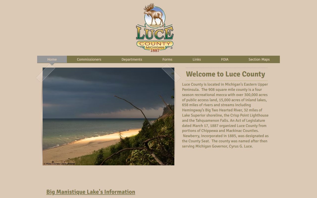 Luce County official home page for court records and offices