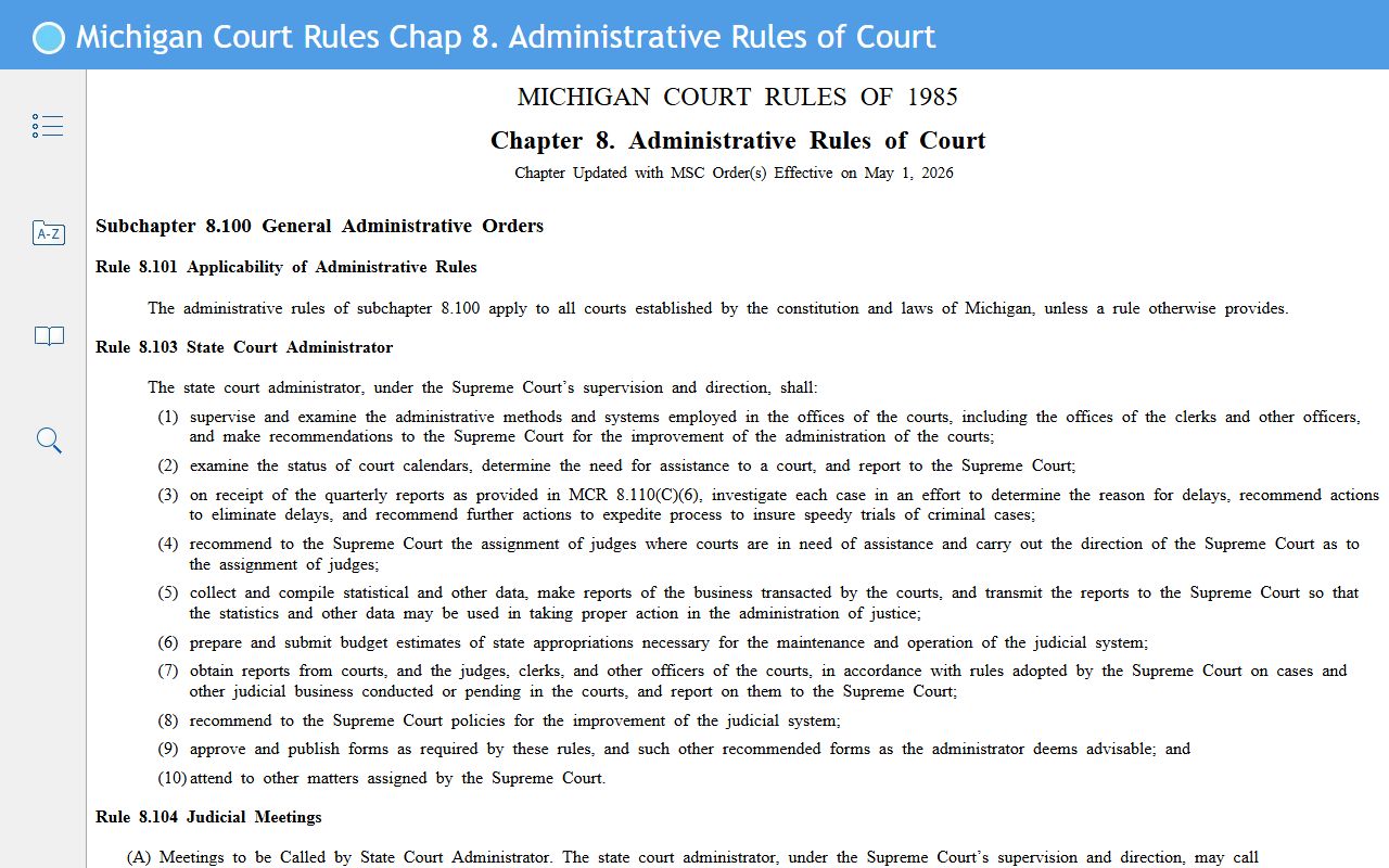 Luce County restricted court records under Michigan Court Rule 8.119